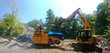 Crushing waste concrete on site in a residential setting