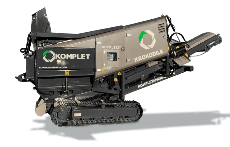 A tracked industrial machine labeled "KOMPLET KROKODILE"