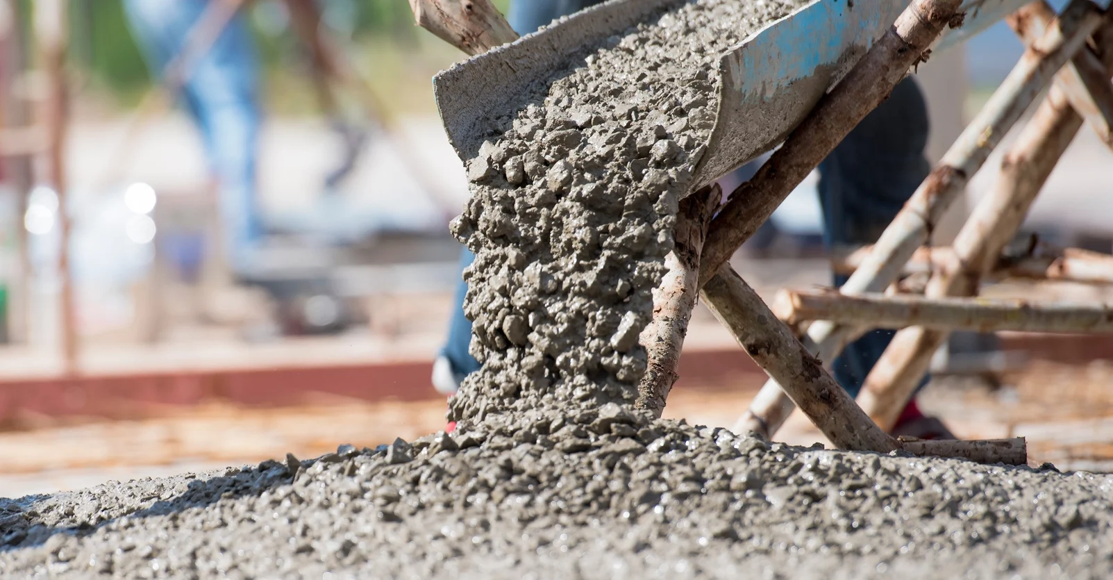 concrete material poured